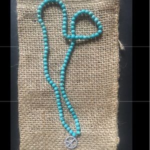 Peace Sign Turquoise Choker Necklace